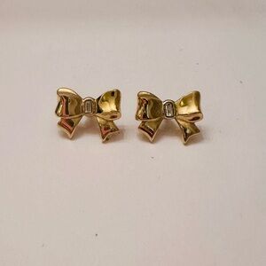Vintage Gold Bow Earrings